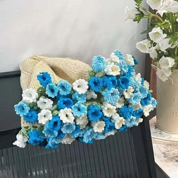 Blooming Bouquet Blanket - Sun Flower - Three-color blue